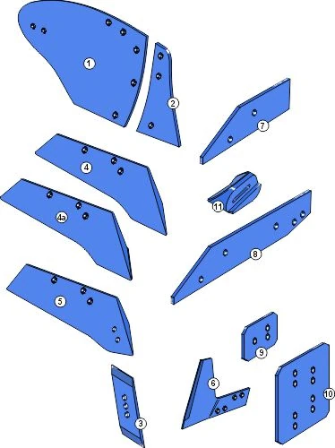 Explosionszeichnung Rabe Pflugkörper Typ BP-294 O
